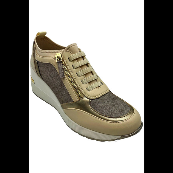 Kenneth Cole Reaction Women's Fiona Slip-On Wedge Sneaker Cream Mesh - Medium - Picture 1 of 3